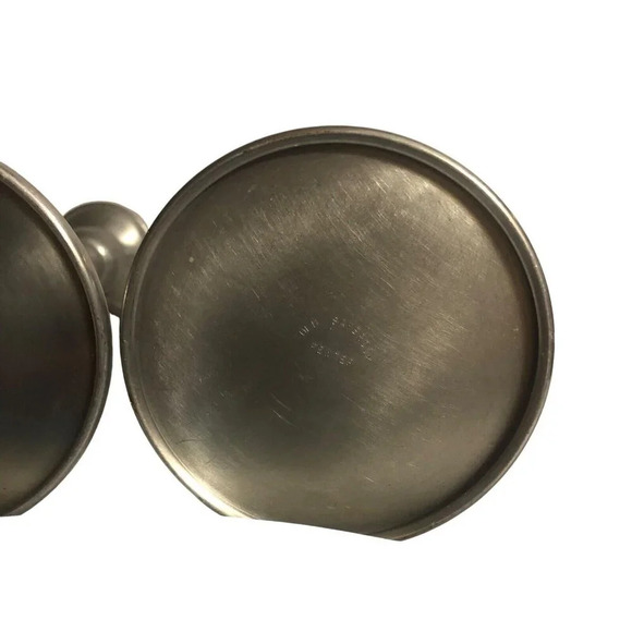 Vintage OLD SAYBROOK 8” Pair Candle Sticks Holders Set of 2 Pewter Collectibles - Picture 5 of 12